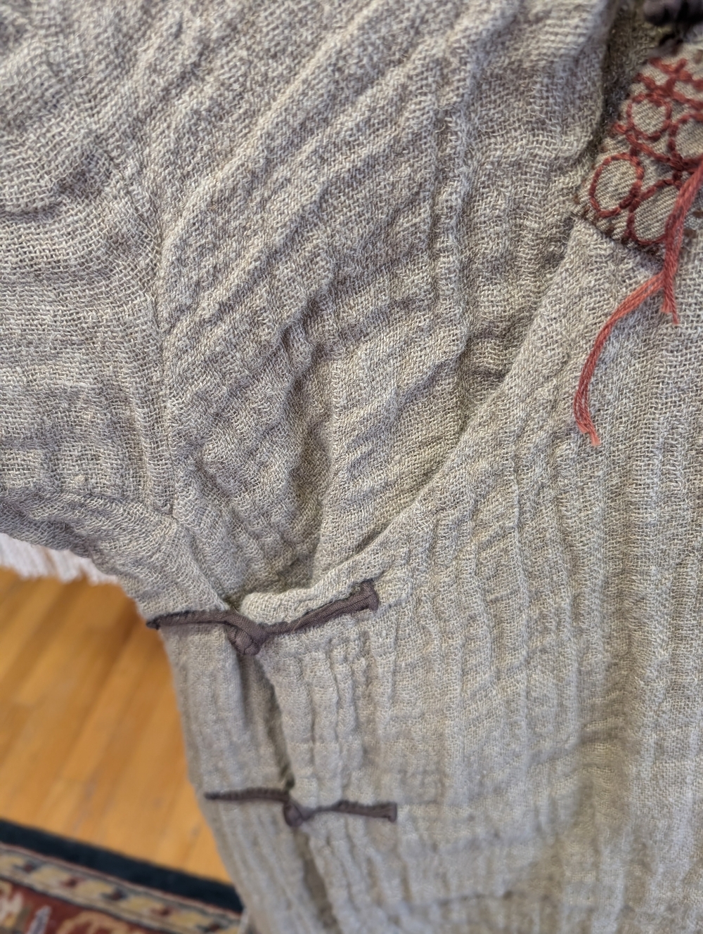 NWTO MaLieb Hand Woven Natural Raw Linen Tunic/Duster - Picture 8 of 13